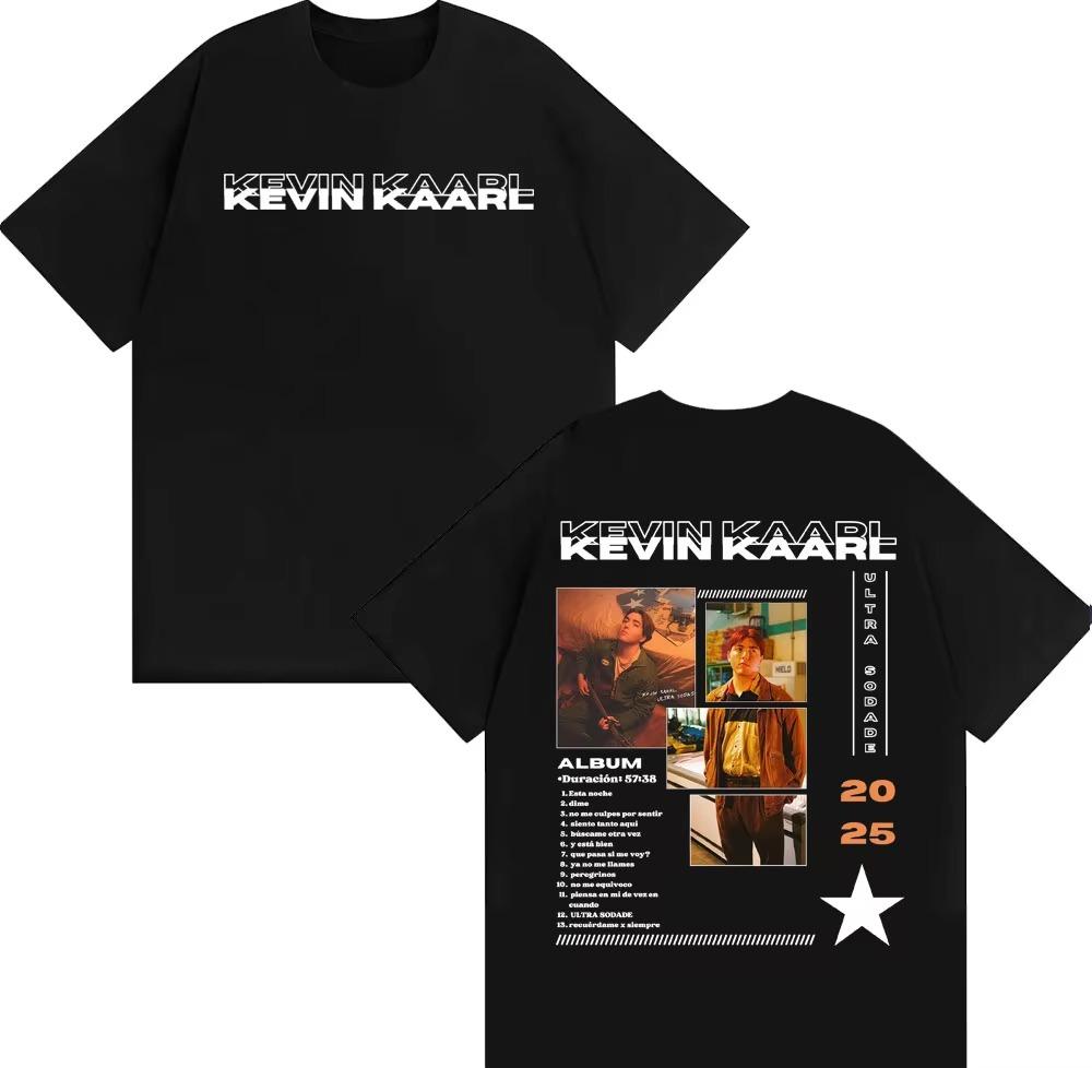 Rapper Kevin Kaarl Ultra Sodade Tour Cover T Shirt Men Women Harajuku Vintage High Street Tshirts pure Cotton Pop music Tshirt
