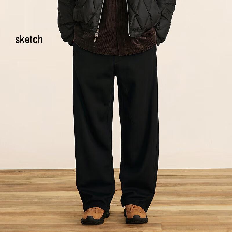 CROQUIS Men's 2024 Winter Loose Straight Knit Casual Pants