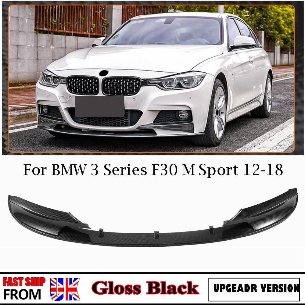 FOR BMW F30 F31 3 SERIES M STYLE FRONT LIP SPOILER SPLITTER GLOSS BLACK 12-2018 wsgk87