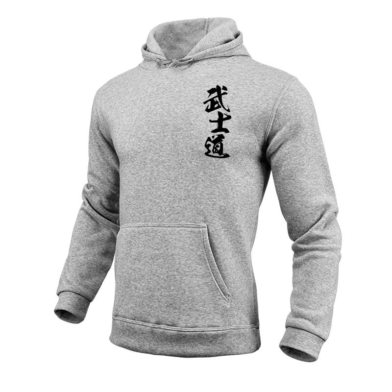 

Худи с принтом Бусидо Япония для мужчин Высококачественная однотонная толстовка с капюшоном и длинными рукавами 2025 Мужской повседневный спортивный пуловер 3XL