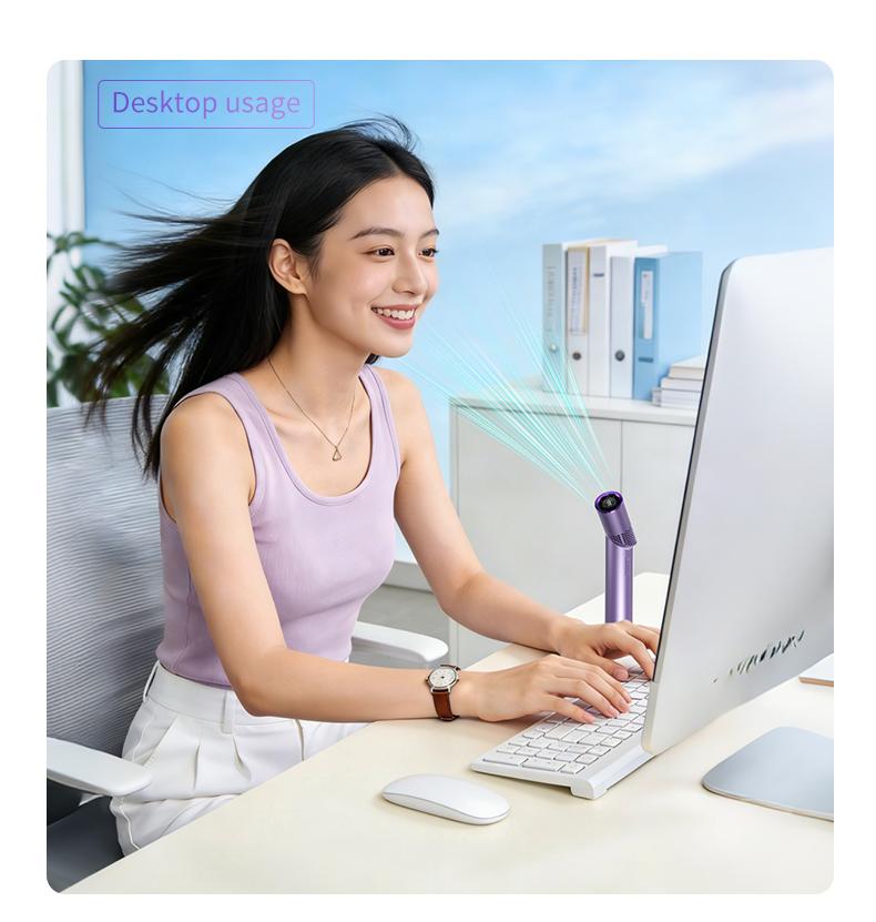 Xiaomi Brushless Motor Large Capacity Portable Charging Folding Lipstick Mini Handheld/Neck Hanging Small Fan