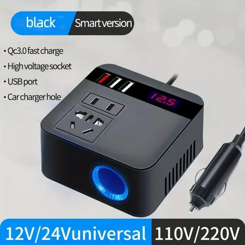 Car Inverter DC12V/24V To DC110V/220V 150W Peak LED Display Sockets Power Inverter Automobiles Inverters Adapters Fast Charging