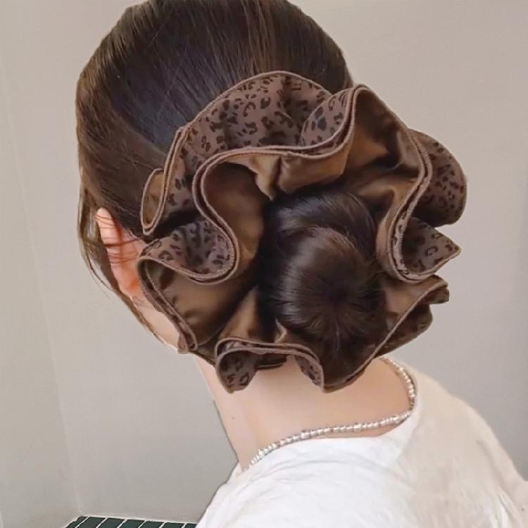 Double Sided Coffee Hairband Fabric Scrunchies Reinforced 4 Stitching Design Lightweight Hair Tie for Various Occasion