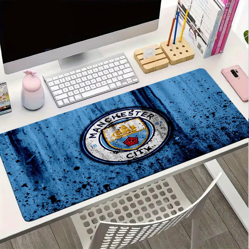 Tappetino per mouse con stemma del Manchester United, Tappetino per mouse da gaming, Tappetino per tastiera, Decorazione da scrivania per computer portatile, Regalo per tifoso, Regalo di compleanno