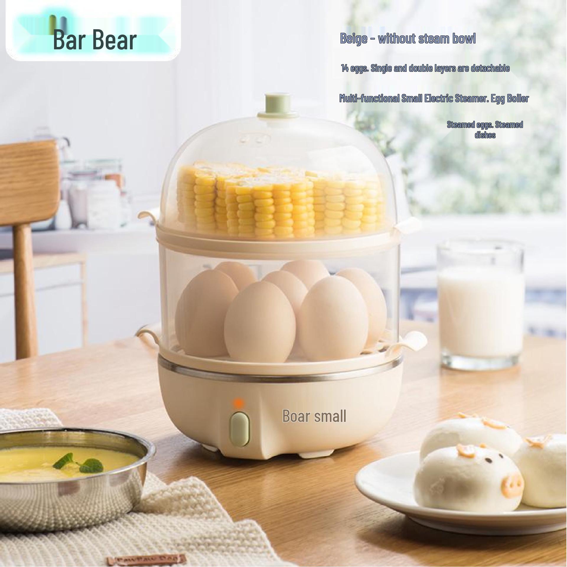 

Little Bear Multi-Functional Egg Cooker: Automatic Power-Off, Double-Layer, Perfect for 1-3 People’s Breakfast & Egg Custards Unit