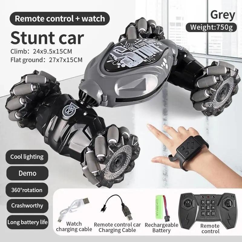 Stunt RC Car 4WD Remote Control Drift Car With Music Led Lights1:16 Gesture Induction 360° Rotating Climbing Car Electronic Toy
