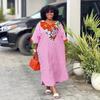 Europe, America 2026 summer African print striped long dress fashion loose casual elegant versatile skirt