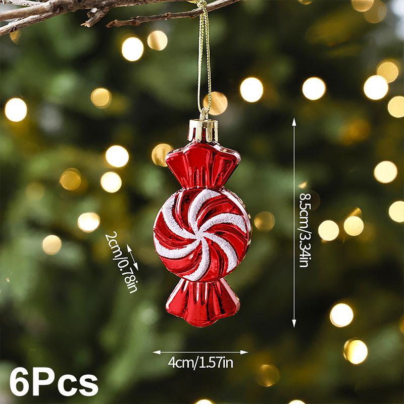 

Рождество Рождественские украшения Блестящий узор с блестками Рождественская атмосфера Украшение для дома Подарок 6 шт.