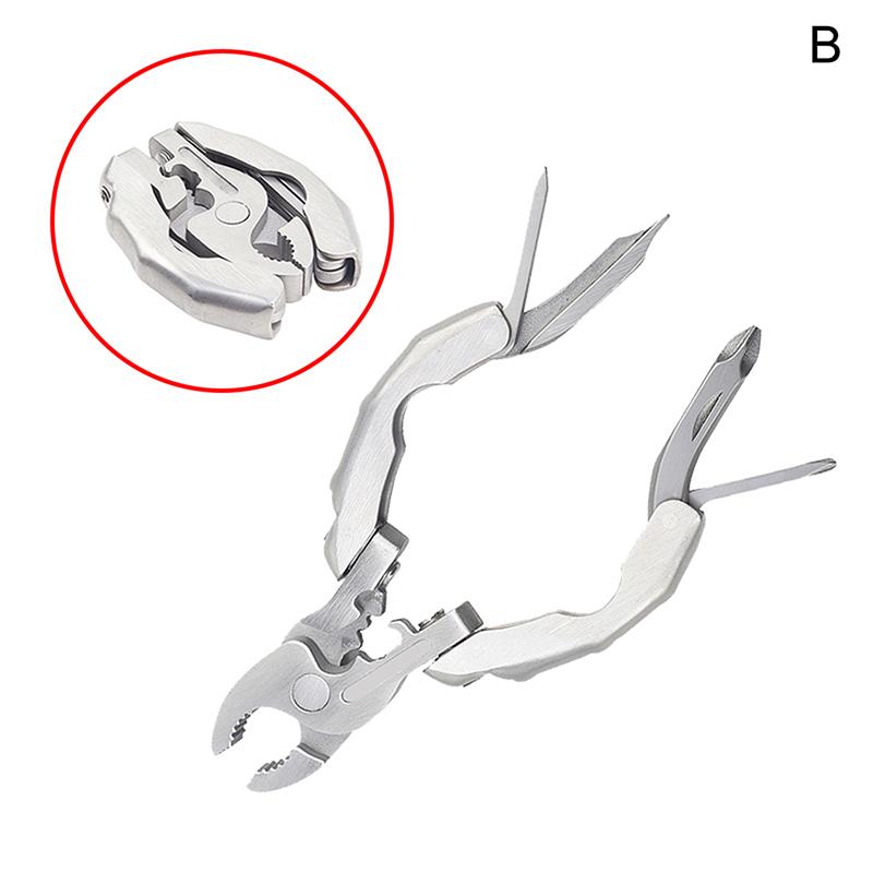 Portable Pocket Mini Stainless Steel Folding Pliers Knife Keychain Screwdriver Combination Kit Outdoor Multifunction Tool