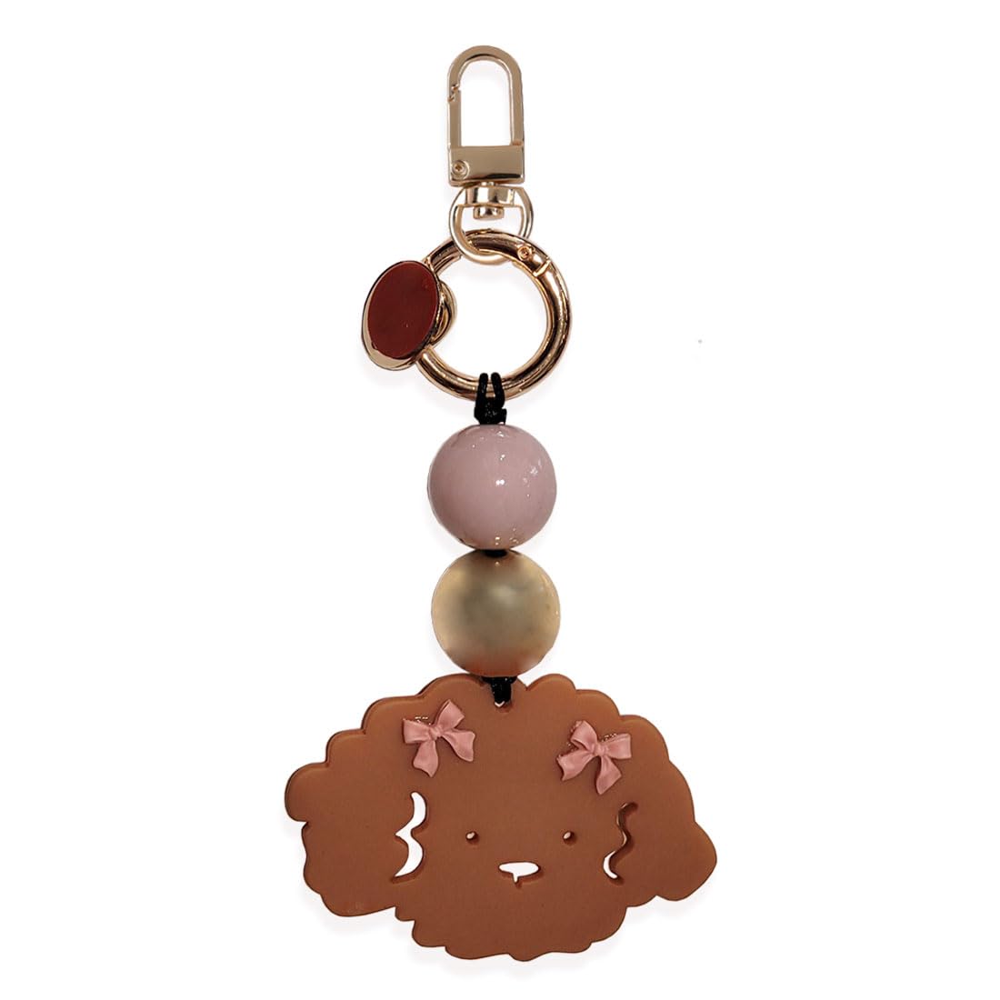 

[byDream] Poodle Charm Maltese Keychain, Dog Owner Gift, Dog Keyring, Ball Bag Charm, Dog Bag Keyring (Brown, Free Size)