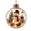 Winter Wonderland Decorations Lighted Clear Christmas Ball Ornaments, Cute Santa Claus/Tree/Snowman/Angel Figure Inside Warm Light Holiday