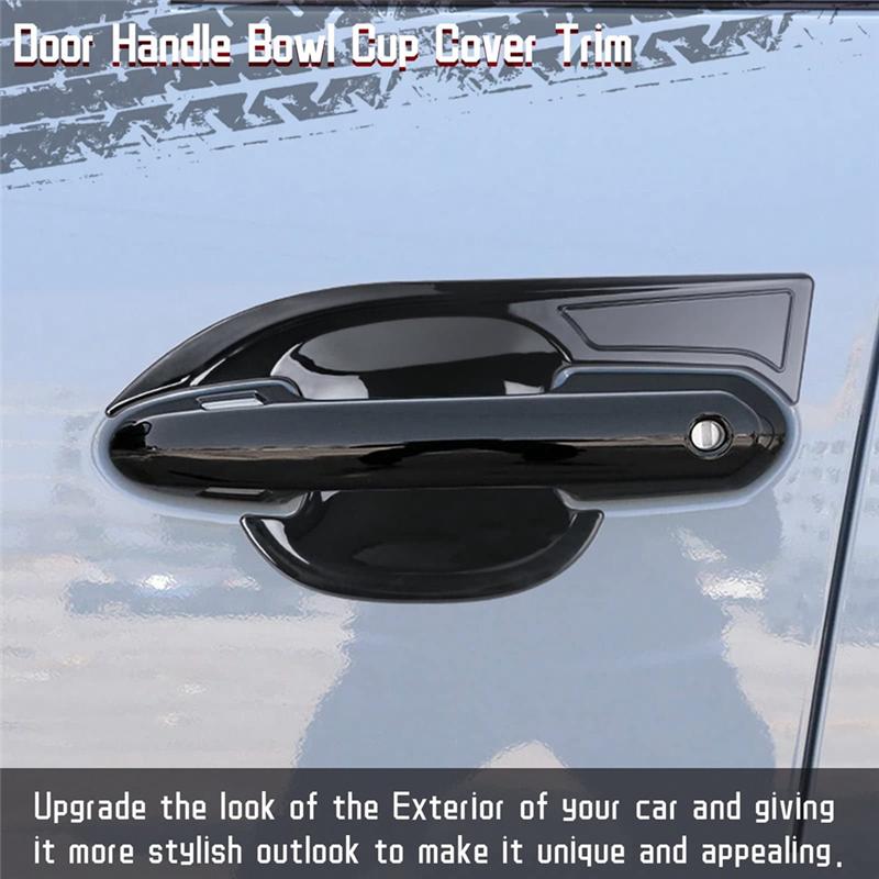 Exterior Door Handle Cover+Door Bowl Cover Trim For Toyota RAV4 2020-2025 Car Exterior Accessories Black
