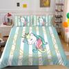 Unicorn Printing Bedding Cover Set Cute Duvet Cover Hot Sale Home Bed Clothes Boys Girls Bedroom Decor Single Double Size Bed Set