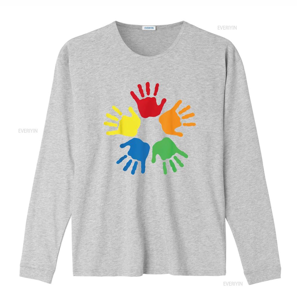 Colorful Hands Autistic Inspirational Autism Awareness T Shirt vintage Washed homme Comfortable Unisex Casual Stretched fashion