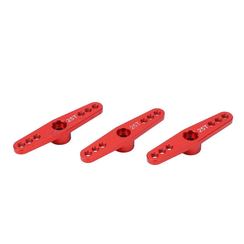 3Pcs 25T Aluminum Alloy RC Servo Arm Horn Long Type for 1 10 Remote Control Car Upgrade PartRed