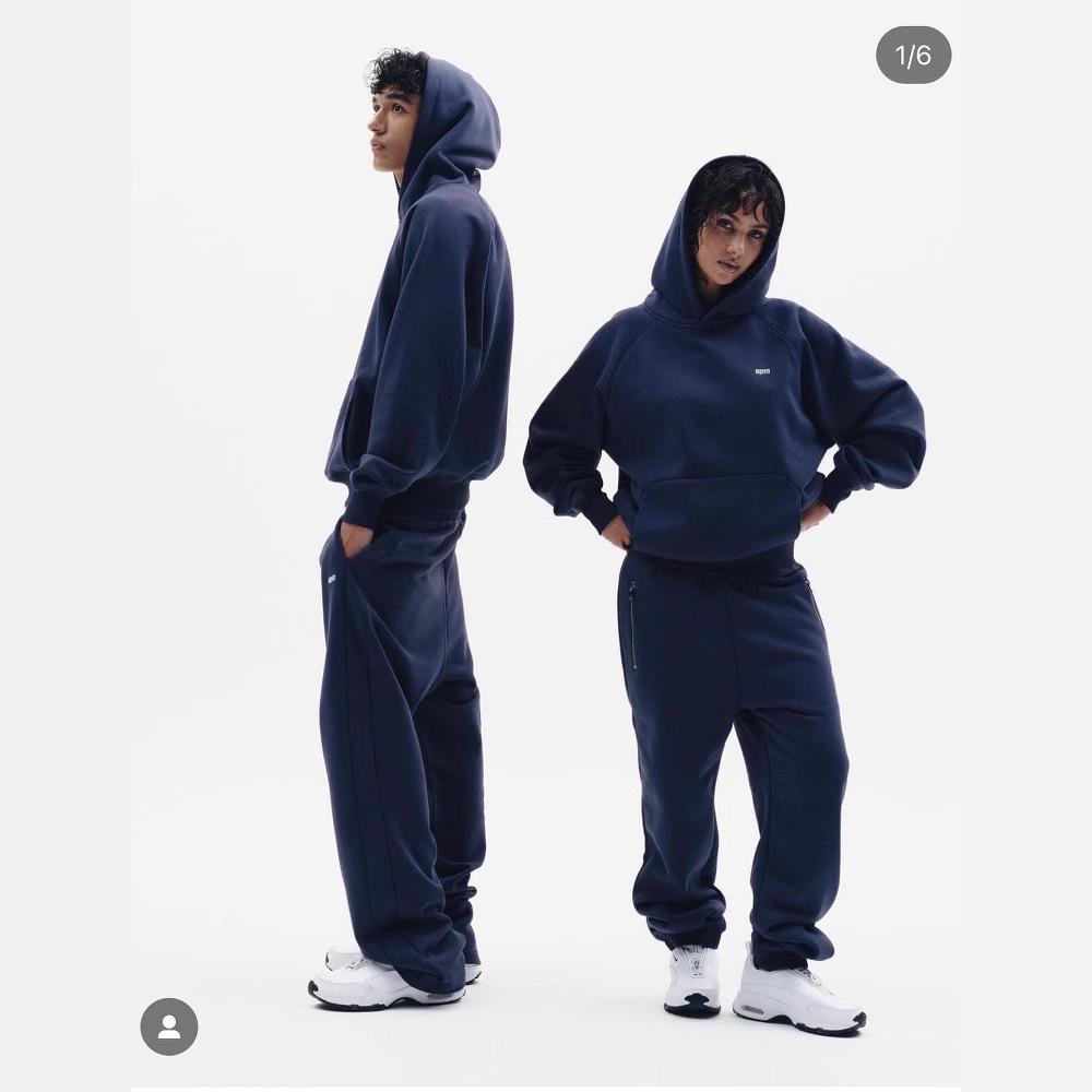 Cross-border Men's & Women's Warm Embroidered Hoodie & Sweatpants Set - Autumn/Winter Velvet Casual High Street Style