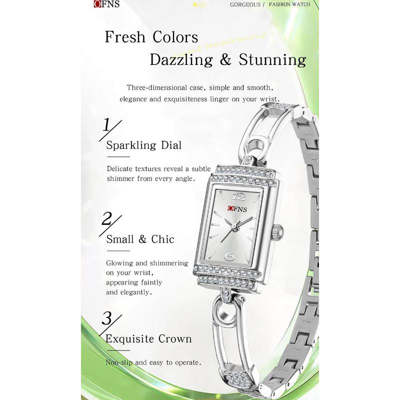 Fashion Luxury Square Dial Women Quartz Watch Elegant Alloy Strap Waterproof Wristwatch Reloj Mujer Girls Clock Gift