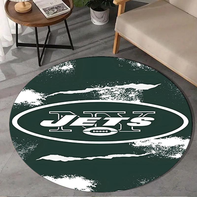 New York Football Logo Round Rug for Livingroom,Bedroom, Palyroom, Chair Rug, Area Rug, Circle Carpet, Large Size Fan Christmas Gift