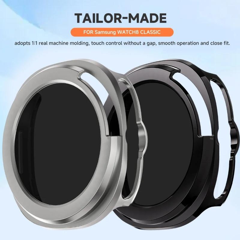 Privacy PC Screen Protector Case for Samsung Galaxy Watch 8 Classic 46mm Tempered Glass Cover Shell for Galaxy Watch 8 Classic