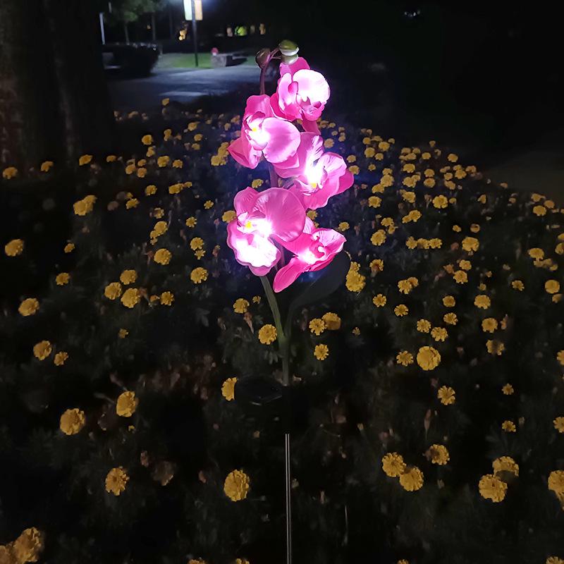 Светодиодные уличные солнечные фонари в виде цветков фаленопсиса для украшения сада, патио и газона