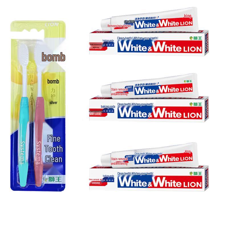 Lion White&White Grapefruit Baking Soda Toothpaste Set