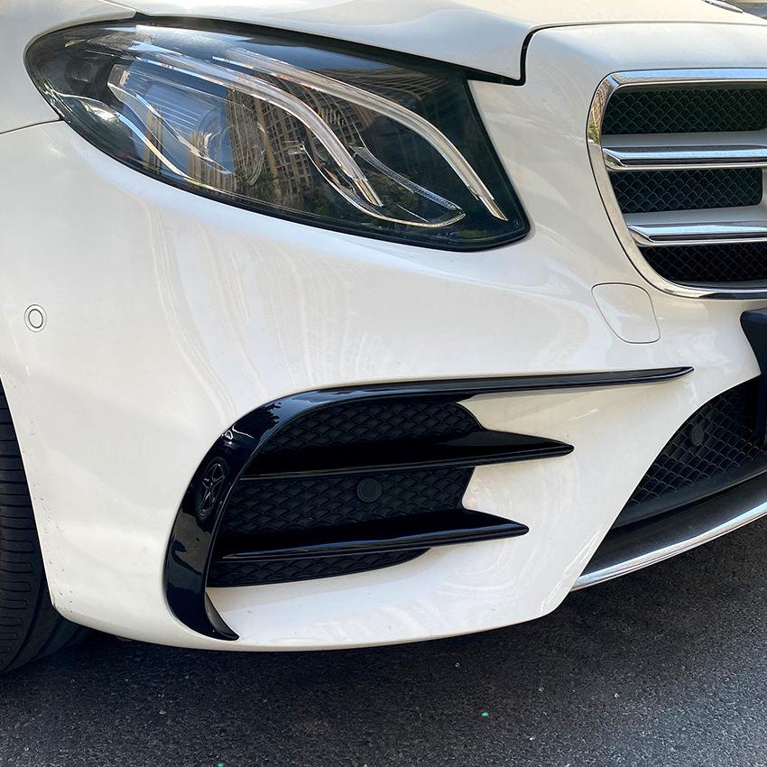 Front Bumper Canards Fog Light Cover Sticker Splitter For Mercedes Benz E Class W213 E260 E300 E53 AMG 2016- Car