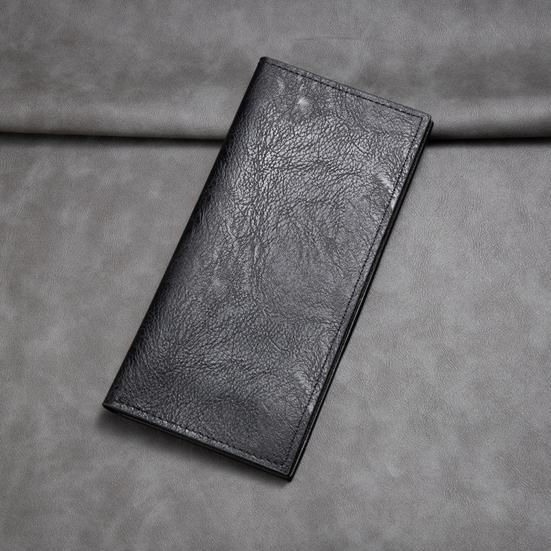 Men Slim Long Wallet Wallet with ID Bifold Card Holder Window Minimalist Card