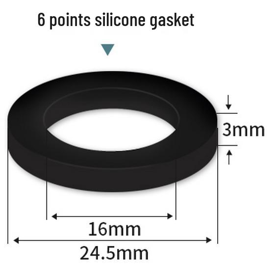 Silicone Gasket for 1-Inch Hose, Faucet, Water Meter, or Shower Head - 4 & 6 Point Sealing Ring.