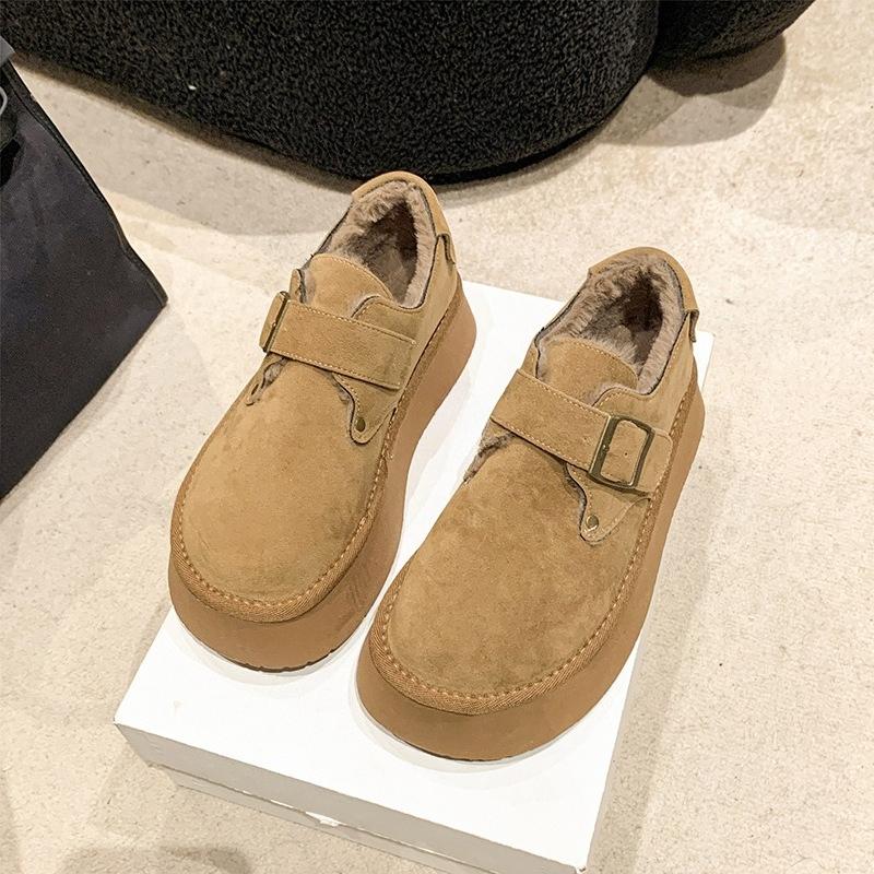 New Style of Thick-soled Women's Shoes with Fleece, Warm One-foot Snow Boots and Cotton Shoes