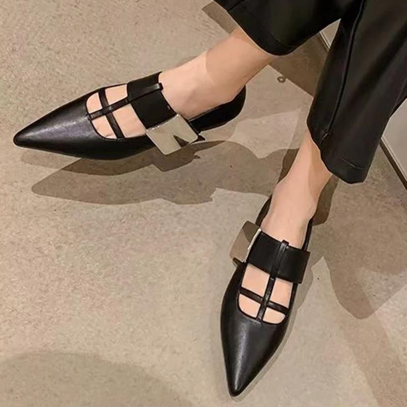Fashion Pointed Toe Women Elegant Shoes Flats Sexy Dress Sandals Woman Summer 2025 Designer New Shoes Luxury Fashion Zapatos Be Mujer