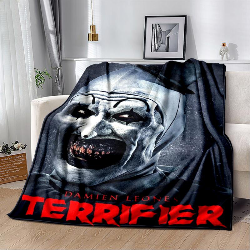 2026 New Style Terrifier 3 Horror Clown Movie Cartoon Soft Blankets,Throw Blanket Comfortable Blanket for Picnic Beds Sofa Home