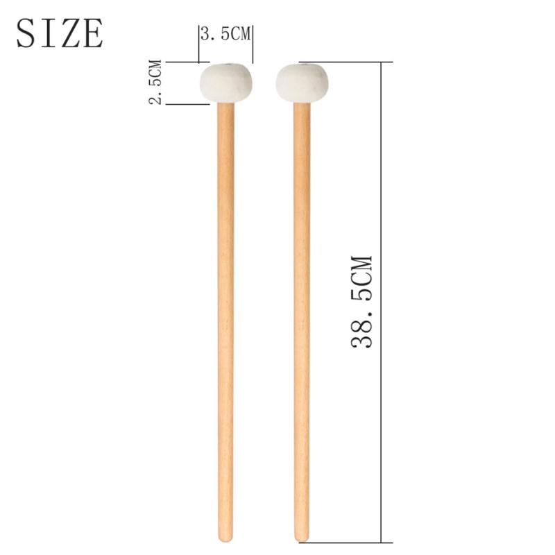 2pcs S-05 Timpani Mallets Precussion Beaters Hammer Drumsticks for Bass Drum Marching Drum