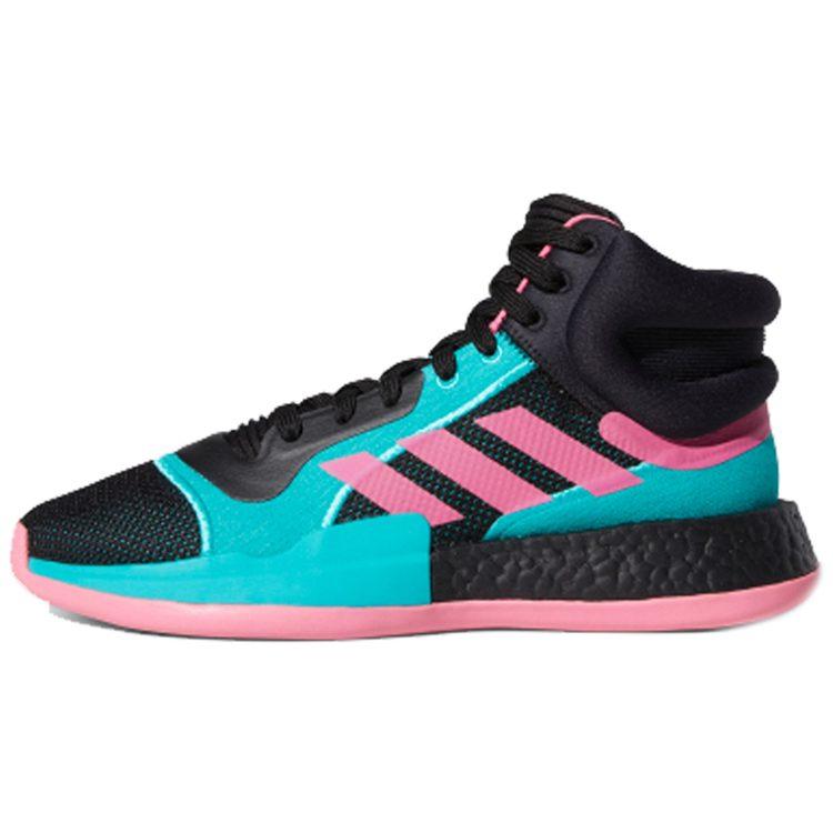 Adidas Marquee Boost Mesh, Leather High top Vintage Basketball Shoes Men's Black Blue Pink EH2373