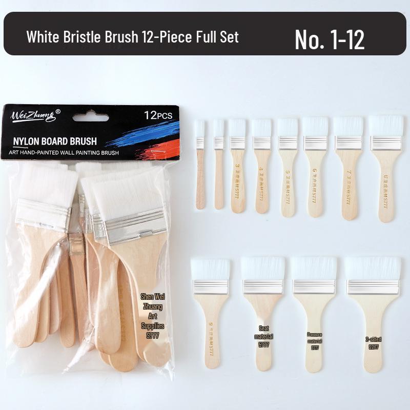 Nylon Bristle Art Brush with Wood Handle for Oil Painting