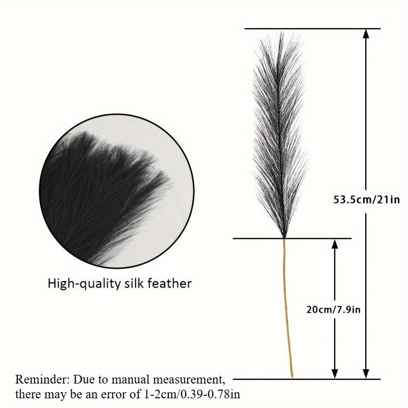 10pcs/20pcs Black Artificial Pampas Grass Fluffy Faux Boho Chic Decor Vase Fillers Wedding Engagement Centerpieces Wedding Decor