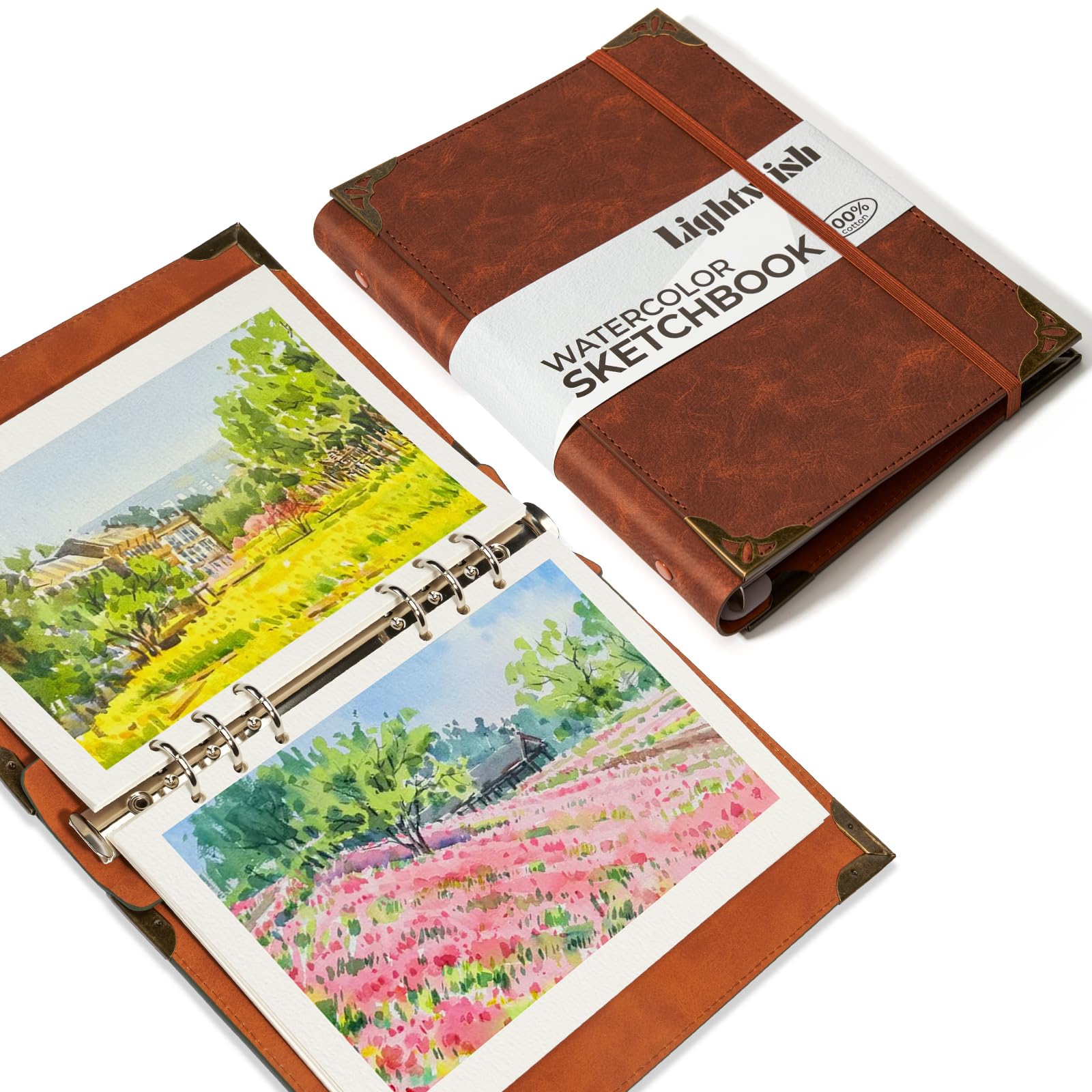 

Скетчбук для акварели LIGHTWISH из хлопка 300 г/м² Журнал для акварельной бумаги 20 листов 140x208 мм Портативный и легкий для художников и студентов 100%