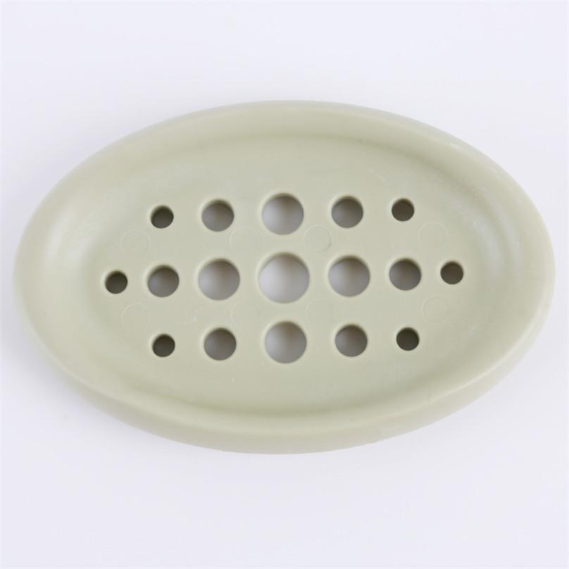 Practical Bathroom Silicone Soap Dish Holder Tray Desktop Drain Soap Box