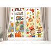 Fall Window Clings Decorations for Glass Fall Watercolor Pumpkin Maple Leaves Scarecrow Truck Window Stickers for Autumn Thanksgiving Harvest Party