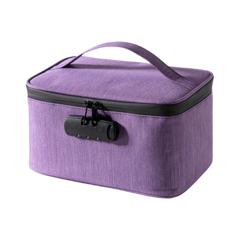 Oxford Fabric Password Lock Bag Waterproof Portable Travel Cards Organizer Large Capacity Zip Closure Combination Lock Container