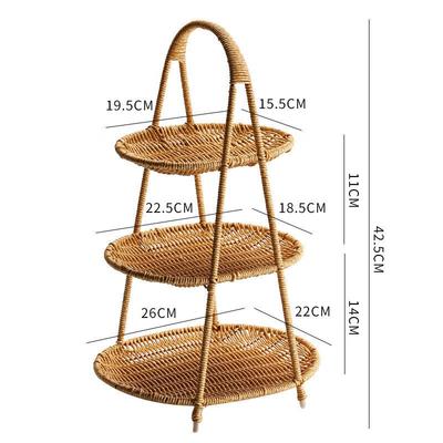 Europäischer Stil Mehrschichtige Imitation Rattan Obstschale
