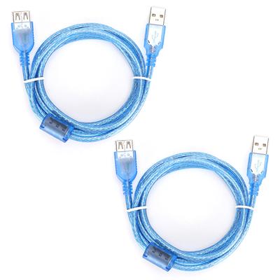 2Pcs Extension USB 2.0 Cable Male To Female Extender Data Adapter Cord 1.5Meters