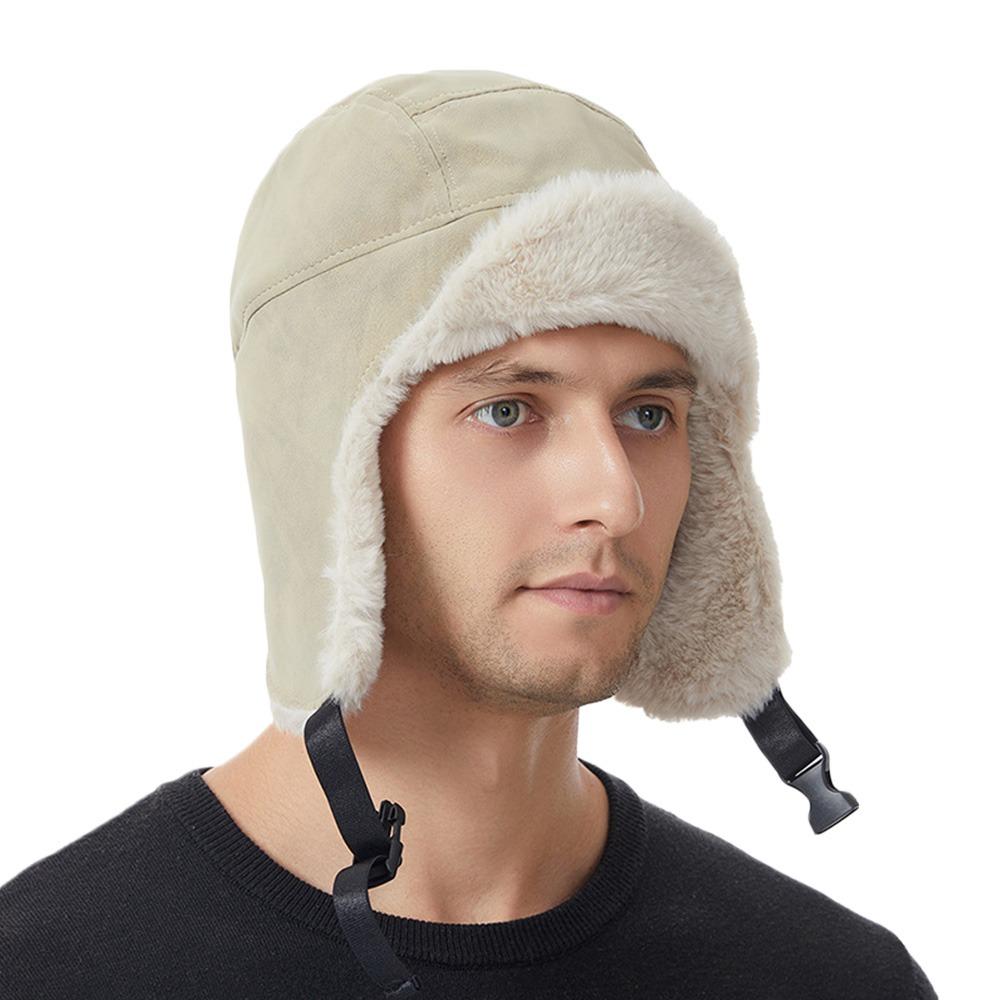 Thick Bomber Hat Plush Ushanka Fur Hat Outdoors Ski Russian Cap  Riding