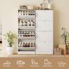 Modern Compact Four-Drawer Shoe Storage Cabinet - White