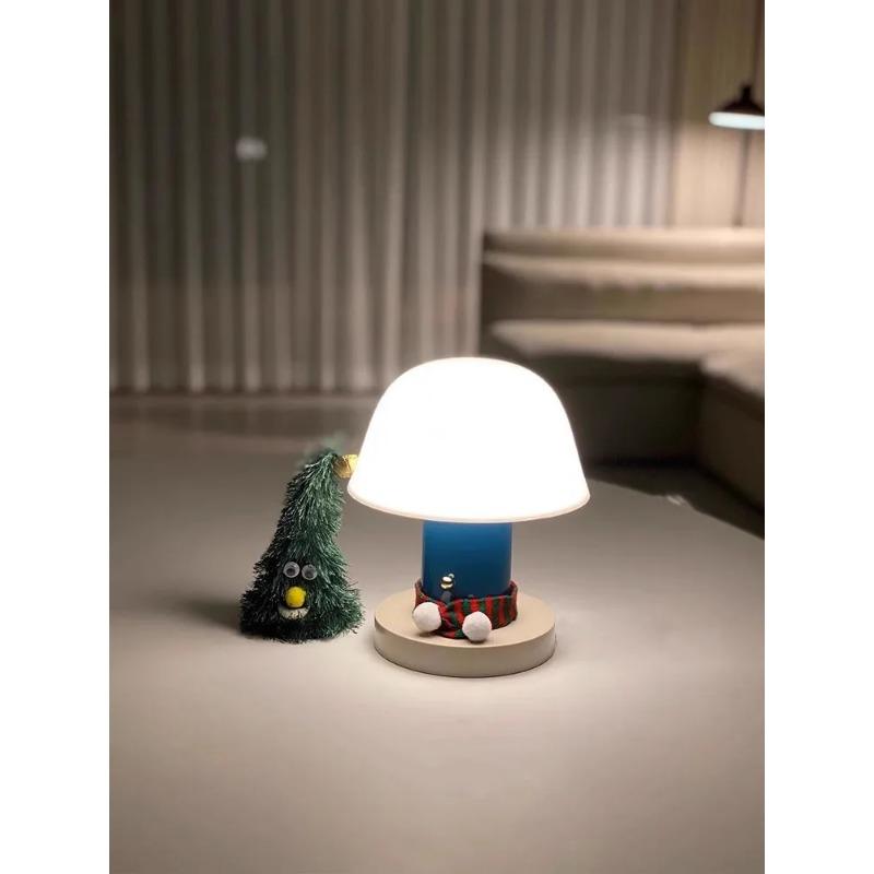Cordless Mushroom Table Lamp Rechargeable Battery Operated Small Mushroom Night Light for Bedroom Living Room Restaurant Outdoor