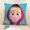 Cartoon Cute M-MashaS And The Bear Pillow Case Square Double‑Sided Print Cushion Case For Sofa Home Bedchamber Decor Gift