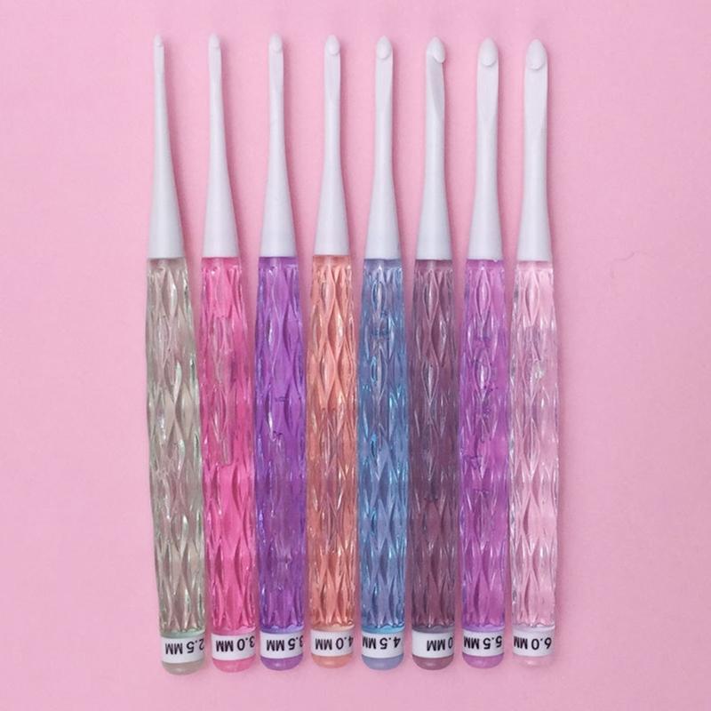 8 Stück Ergonomische Häkelnadel 8 Größen Lange Griff Häkelnadel für Anfänger Stricken Pullover Schals Tasche Socken und Mütze