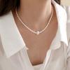 Freshwater Pearl Baroque Necklace Retro Texture Elegant Collarbone Chain Freshwater Pearl Necklace Versatile Necklace Literary