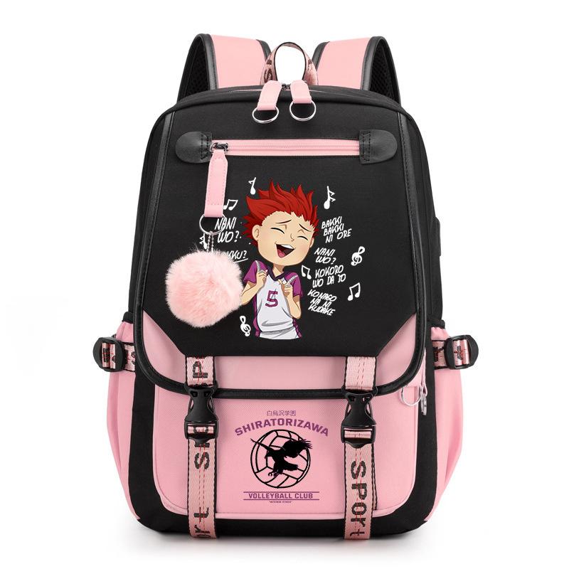 Anime volleyball teenager peripheral printing middle school student schoolbag outdoor large-capacity backpack