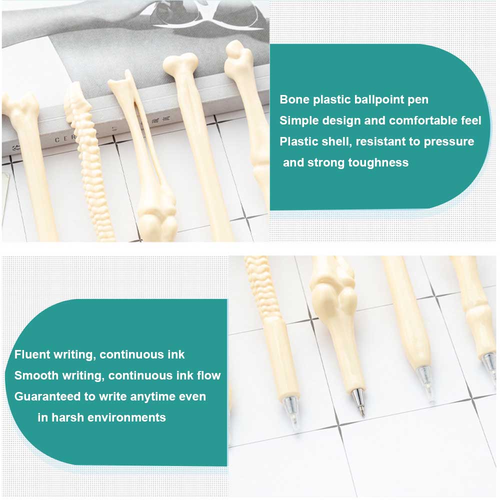 5-10pcs Bone Ballpoint Pen Creative Novelty Pens Black Ink for Halloween Artist  Nurse School Office Party