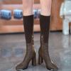 Fashion Elegant Heeled Elastic Ladies Sock Knee High Shaft Shoes Goth Chic Footwear Sale Comfortable Designer Luxury Women's Long Boots